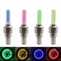 할리 오토바이 튜닝 커스텀 용품 할리데이비슨 2pcs 자전거 자전거 led 조명 타이어 밸브 캡 손전등 자동 자동차 타이어 공기 밸브 휠 스포크 라이트 자전거 액세서리, 4개 녹색