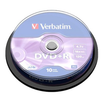 버바팀 DVD R 공디스크 16X 4.7GB 10p   케이크통