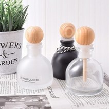 [캔들이케아] 50ml 벨라인 디퓨저 용기 우드볼스틱 세트, 벨라인(투톤브라운)+우드볼스틱