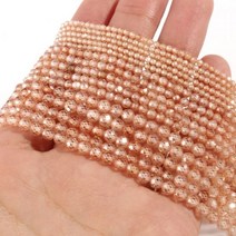 DIY 컬러 스톤 비즈 쥬얼리 액세서리 15 인치 2 3 4mm, 4mm (approx 91pcs), Champagne