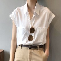 S/ADEE 3컬러 루즈핏 슬리브리스 차르르 보들보들 여성 셔츠 여성상의 블라우스 354573EA