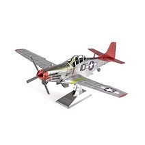 Metal Earth 프리미엄 시리즈 Tuskegee Air남자 P 51D 머스탱 레드 테일 3D 메탈 모델 키트 패시네이션