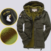 고어텍스자켓 고어텍스바람막이 Mens Winter Military Cotton Jacket US Army AIR FORCE Thermal Trench with Hood Casual