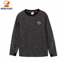 NEPA 네파키즈 공용 테라 맨투맨 긴팔티셔츠 블랙멜란지 KFE5309