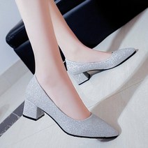 여성용 글리터 펌프스힐 5cm 하늘비즈 C11 N286A983