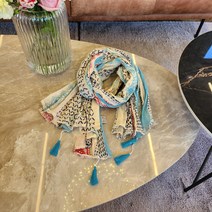 [봄신상 무배] 쏘 롱 태슬 에스닉 패턴 면 스카프