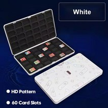 NS 게임 카드 케이스 보호 커버 닌텐도 스위치 OLED 메모리 SD 홀더 캐리 카트리지 박스 60 In 1, [03] White