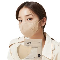 플로우 KF94 천사 새부리형 마스크 ML 중대형, 25매, 베이지