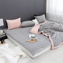 굿몽 고정밴딩 패밀리 침대 패드 (맞춤가능), 극세사_바비그레이