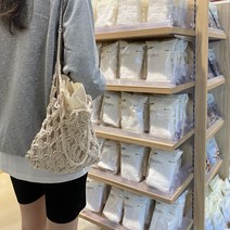 DIY 코바늘 네트백 만들기 가방뜨기 콜드메쉬백 패키지, 베이지