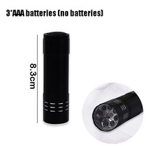 세균 측정기 LED UV 손전등 395365 NM 미니 블랙 방수 줌 토치 애완 동물 소변 얼룩 탐지기 야외 전갈 사냥, 03 C