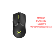 탁상시계 디지털 LED시계 delux m800 경량 무선 마우스 paw3335 광학 센서 16000dpi 70g rgb 충전식 pc 게이머용 완전 프로그래밍 가능, m800db paw3335