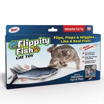 반려용품 Ontel Flippity 고양이 물고기 장난감 진짜 물고기처럼 팔딱거리고 꿈틀거리기 낚싯대와 개박
