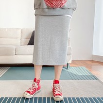 아모르데이 여성용 밴딩 H라인 면 스커트