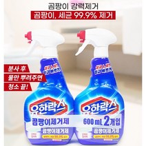 곰팡이제거제(600ml+600ml)욕실 화장실 벽지 창틀 베란다 창문실리콘 청소 싱크대곰팡이 클리너 크리너 레인보우마켓, 1+1개