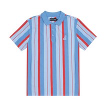 캉골 얀 다이드 스트라이프 반팔카라티 Denim Red