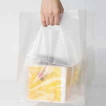 HD투명 무지 비닐쇼핑백 특대_(50+20)x65(cm) (100매) 옆폭있는 은은한 반투명 봉투