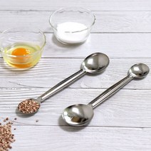 국산 스텐 양면 계량스푼 / 조리도구 눈금자 커피 홈베이킹 스텐레스 이유식 양념 스푼 계량 수저 가정용, 스텐 계량스푼_눈금