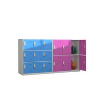 학교 사물함 유치원 어린이집 기숙사 락카룸 키즈, 소형 4도어(흰색 및 파란색)
