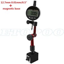 핀 게이지 0-25.4mm 1 quot디지털 다이얼 표시기 0-12.7mm/0.5quot 0.01mm 미니 마그네틱베이스 홀더 캘리퍼 측정 도구 포함, 04 12.7mm with base