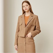 JJ지고트 롤업 테이프 울 체크 크롭 재킷 GM9A0JKR1