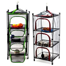 [해피아울렛] 캠핑 캐비넷망 식기건조기 통풍망 3단 캠핑용품, 그린