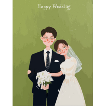 보석십자수 러브 웨딩 신랑신부 일러스트 사랑 담아 있는 신혼부부선물 다이어몬드그림 비즈 보석공예 집콕튀미 diy키트 12종, 80*90CM, 신혼부부08