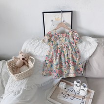 PigPug 여자 어린이 꽃무늬 원피스