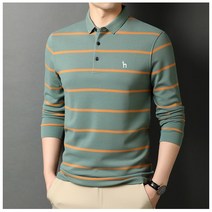 남성 티셔츠 헤지스 스프라이프 카라 반팔 티셔츠