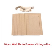 추억 사진 액자 프레임 포토테이블 사진인화 액자틀 캘리그라피 벽 나무 클립 종이 홀더 발렌타인 데이 파티 부스 소품 웨딩 벽 장식, 갈색