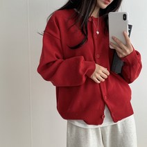 슬로우베리 포포 도톰 라운드 가디건