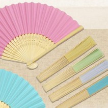 부채[DIY칼라부채]그리기부채/DIY부채/휴대용부채/한지부채/무지부채, 옐로우