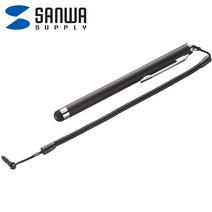강원전자 산와서플라이 PDA-PEN25BK 모바일 스트랩 타입 정전식 터치펜(블랙), 본상품선택