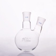 플라스크 삼각 과학 도구 더블 넥 둥근 바닥 실험실 슬로핑/스트레이트 증류 유리 50ml-2000ml 1 개, [11] 1000ml 24x24