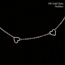 14K Gold 목걸이 골드체인 하트하트 NS120 기본형