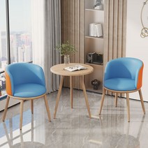 2인용 부부테이블세트 2인 원형 티테이블 식탁 탁자 의자 세트 원목 600, 17번