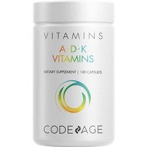 CodeAge Vitamins A.D.K Vitamins 180 Capsules, One Color, One Size, 180정, 1개