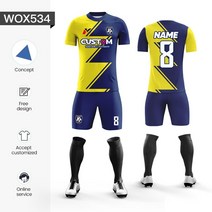 성인용 축구 유니폼 클럽 팀 통기성 저지 세트 도매, WOX534, 12