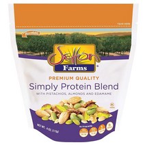 Setton Farms 심플리 프로틴 너트 블렌드 피스타치오 아몬드 및 에다마메 113.4g(4온스) 재밀봉 가능한 백, Simply Protein Blend