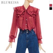 블루레이스 블루레이스 리본넥프릴나염블라우스_B2F1BL5101