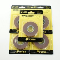 FORES 폼테이프 양면 5개 초강력 아크릴폼 투명 18mm x 2m