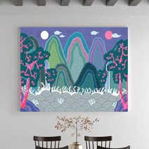 일월오봉도 일러스트 캔버스그림(중형).모모스케치