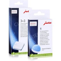 유라 커피머신 Jura 청소 정제 6개+석회질 제거 정제 3x3개 디스케일링 태블릿, 1