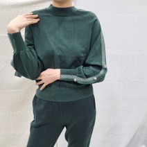 블루페페 슬리브장식니트탑P214KSK726GN