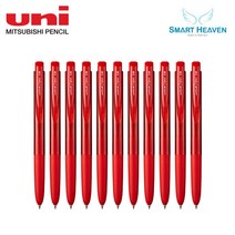 [10개] 유니볼 시그노 RT1 노크식 볼펜 0.38mm (UMN-155-38), 10개입 레드 0.38mm (UMN155)