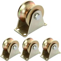 운반 바퀴 CertBuy 5.1cm(2인치) U 그루브 휠 4개 반전 트랙 롤링 게이트 산업용 기계 와이어 로프 레, 한개옵션0