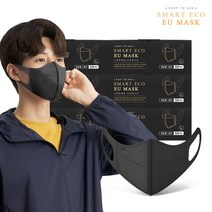스마트에코 이유마스크 성인용 블랙 300매 국산 새부리형 일회용마스크