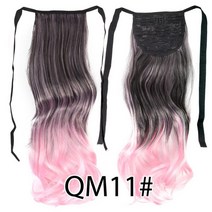 붙임머리 셀프 테이프 헤어피스 똑딱이 부분가발 합성 포니 테일 긴 스트레이트 클립, qm11, 20인치