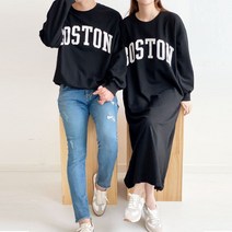 커플 루즈핏 여자 친구 시밀러룩 BOSTON 원피스