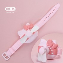 산리오 선풍기 헬로 키티 미니 USB 소형 휴대용 충전식 무소음 시계 손풍기 넥밴드 목걸이, watch fan-1